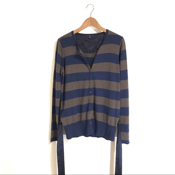 GAP Striped Cardigan With Silk Belt - Picture 4 of 5